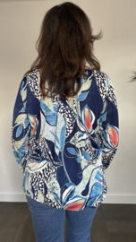 Ballon shirt met elastiek felicia blauw