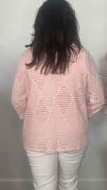 Opengewerkte blazer Roze