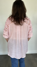 Blouse met kant Steffie roze