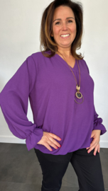 Top Maya lange mouw +SIZE paars