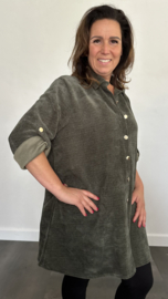 Velvet rib blouse army
