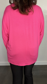 Shirt Debby met vleermuismouw Fuchsia