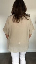 Shirt Lucy met ketting +Size zand