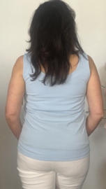 Hemd met brede schouderband ribbel IJsblauw