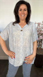 Blouse Silvi flowers IJsblauw