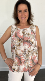 Ballon top old leaves ecru