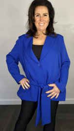 Blazer met strik +SIZE kobalt SALE