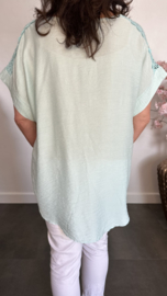 Shirt Nora kant +ketting Mint