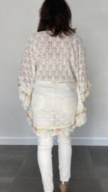Ibiza tuniek kant met v-hals ecru