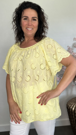 Broderie blouse Olivia Geel