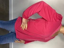 Shirt met kant Diana lange mouw fuchsia