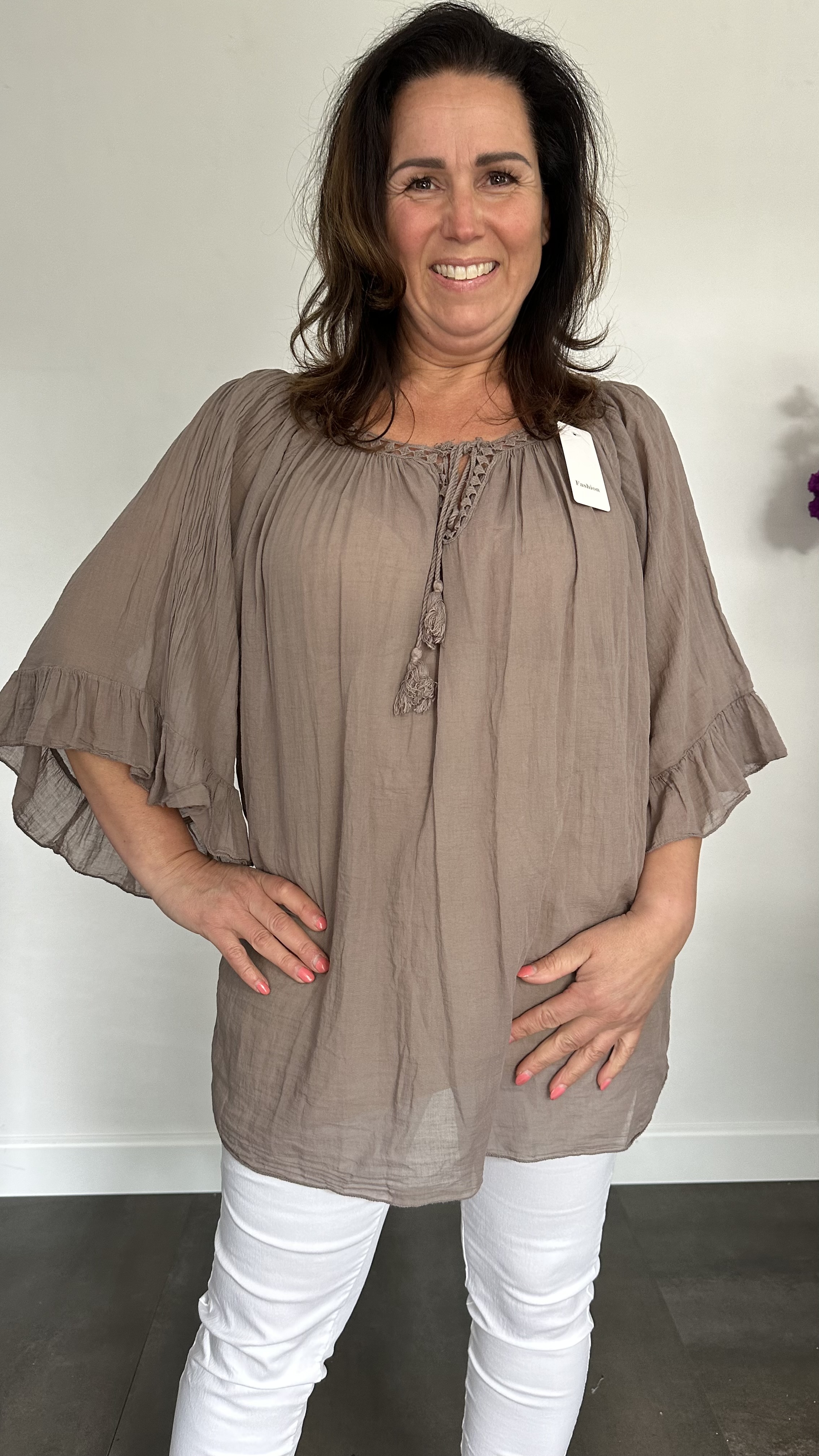 Blouse Veronica UNI +SIZE taupe