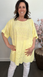 Broderie shirt Fiona geel