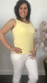 Hemd met brede schouderband ribbel Geel