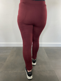 Legging met fleece gevoerd bordeaux