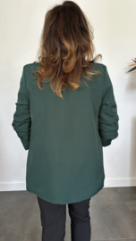 Blazer Marjan met gesmokte mouw flessen groen