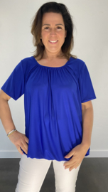 Ballon shirt travel met elastiek kobalt