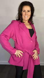Blazer met strik +SIZE fuchsia SALE
