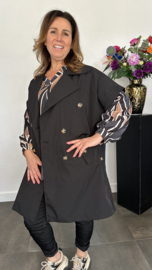 Trenchcoat met knopen Zwart