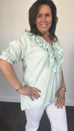 Blouse met ruche Sara licht groen