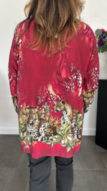 Blouse met panters bordeaux
