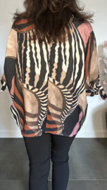 Blouse Selma met strikjes Zwart