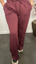 Palazzo broek Mirjam met siernaad Bordeaux