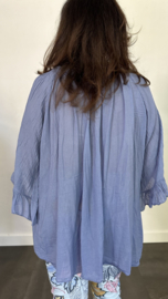 Blouse Veronica UNI +SIZE jeans blauw