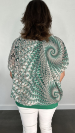 Blouse met boord pauw groen