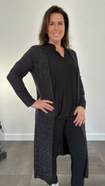 Lang vest viki zilver glitter zwart SALE