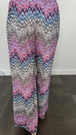 Plisse broek met wijde pijp ZIGZAG zwart SALE
