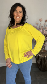 Ballon shirt travel met elastiek geel