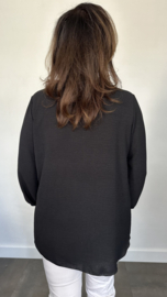 Shirt Nina crepe zwart (lange mouwe)