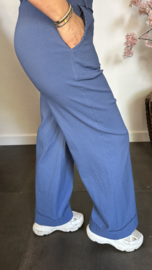 Highwaist WIDE LEG jogger Jeans blauw