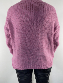 Kort grof gebreid vest roze