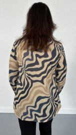 Shirt golden tijger lurex blauw