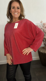 Top Lucy zilver sparkle Rood