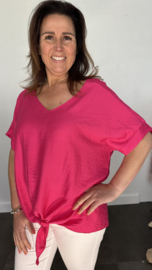 Top met gehaakt detail op de rug fuchsia