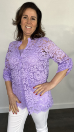 Kanten blouse Kyra 2-delig lila