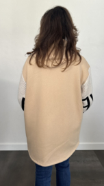 Vest met gebreide mouwen capuchon "love" zand