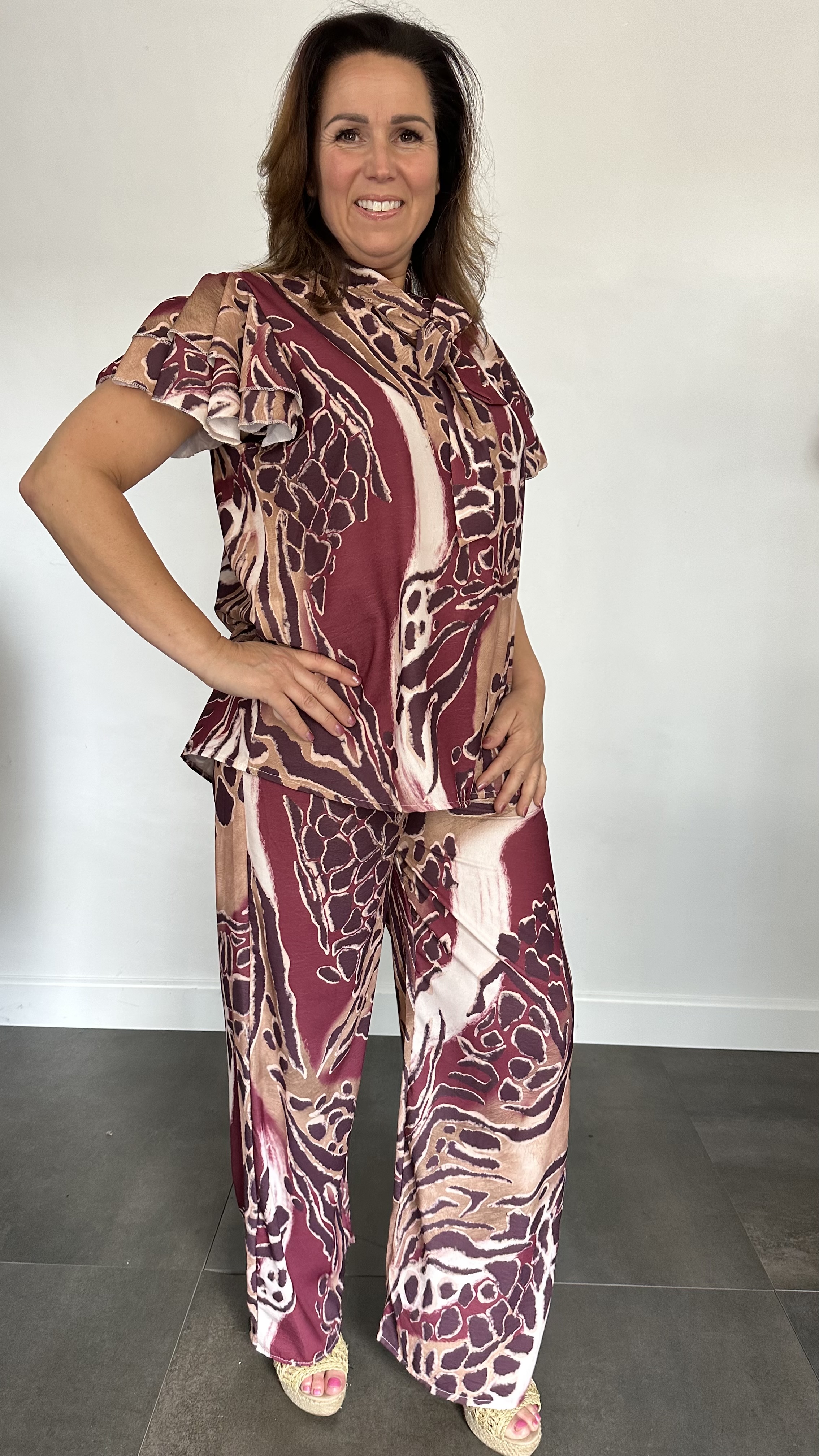 2-Delige set Morena met strik bordeaux SALE