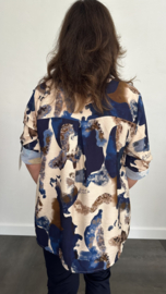 Blouse Amber met kraagje marine