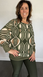 Blouse met boord elips army