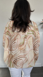Blouse met boord Avalon zand