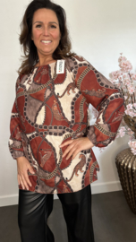 Blouse Panters en Chains Roestbruin