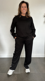 Comfy pak met dubbele bies zwart