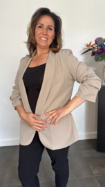Blazer Marjan met gesmokte mouw taupe