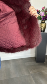 Kort bontjasje bordeaux (fake fur)