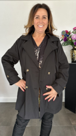 Trenchcoat gevoerd zwart