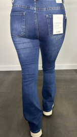 G-smack stretch jeans FLARE zilver glitter